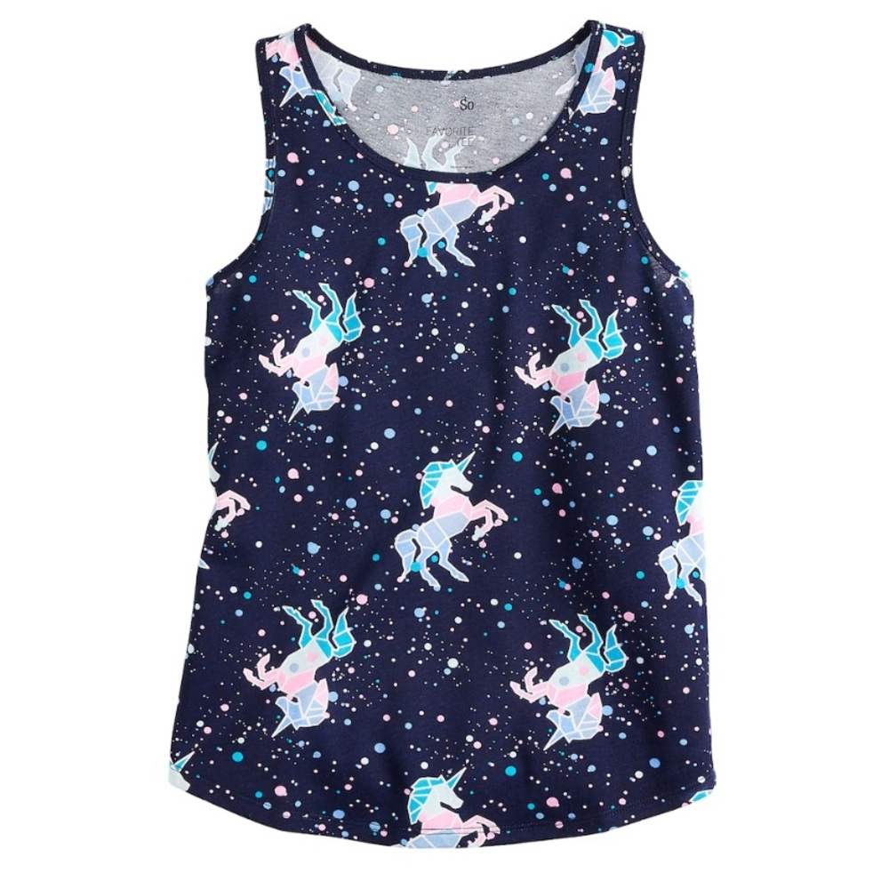 Navy unicorn 🦄 tank with multi colors